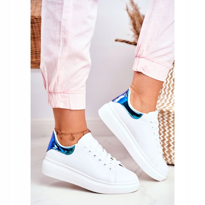 Ženske sportske cipele Lu Boo bijela metalik Matilda mornarsko plava 2