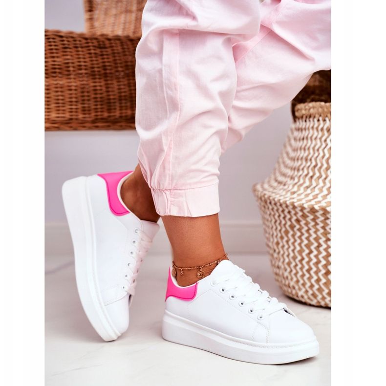Ženske sportske cipele Lu Boo White Fuchsia Heel Matilda bijela ružičasta 2