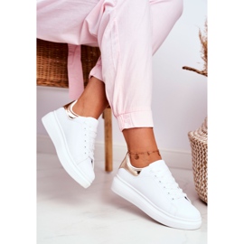 Ženske sportske cipele Lu Boo bijele metalik zlatne Matilda bijela žuta boja 2