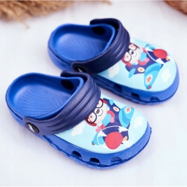 Dječje papuče Foam Crocs Blue Teddy Bear Pilot SuperFly plava 1