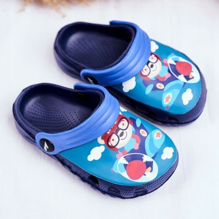 Dječje papuče Foam Crocs Navy Blue Teddy Bear Pilot SuperFly mornarsko plava plava 1