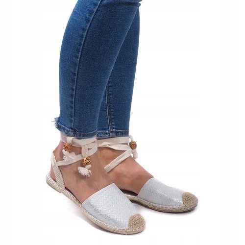 Sandale Espadrilles Ballerinas Ballerinas 30550 Silver srebro siva 1