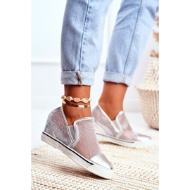 Ženske Lu Boo tenisice s mrežastim srebrnim Morgonom siva 1