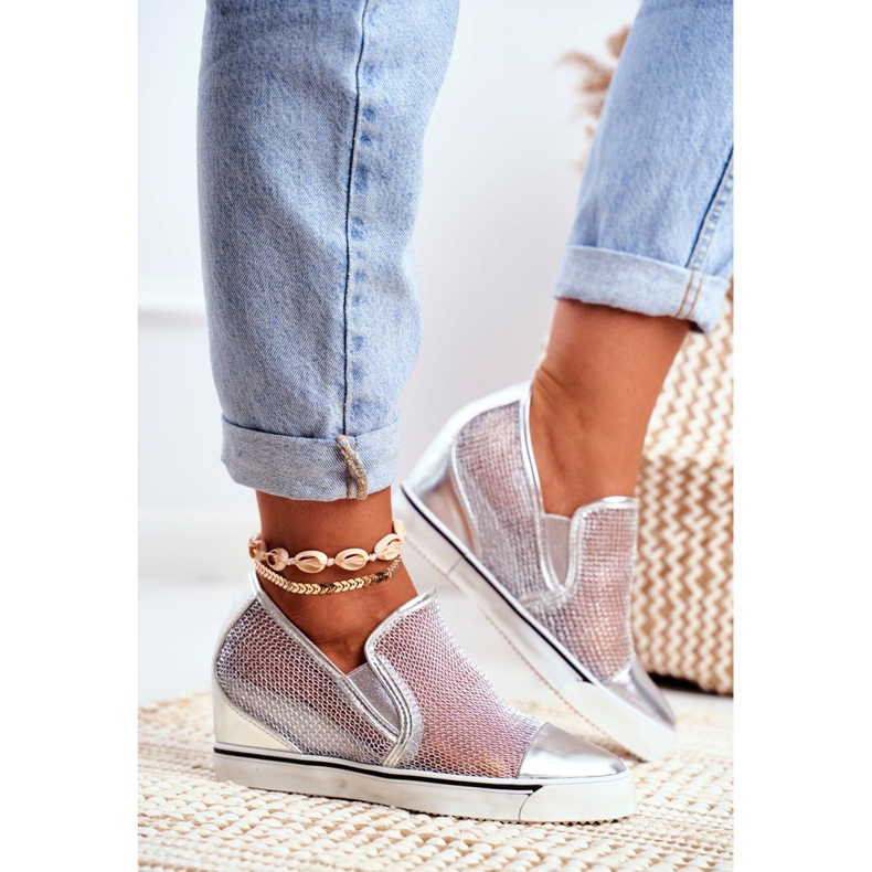 Ženske Lu Boo tenisice s mrežastim srebrnim Morgonom siva 2