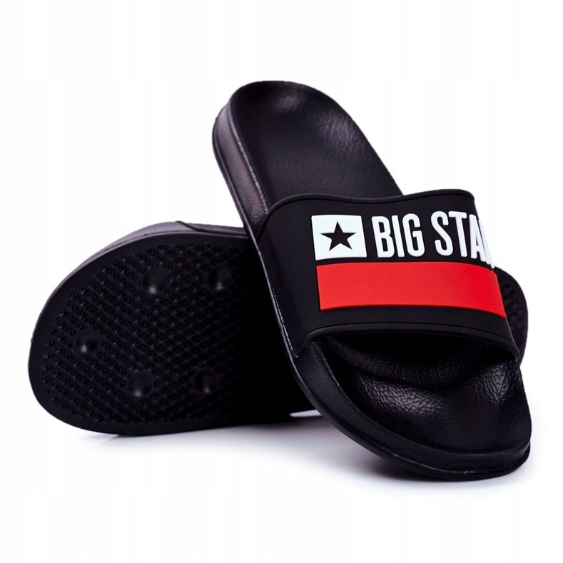 Muške papuče Big Star Classic Black GG174936 bijela crno crvena 1