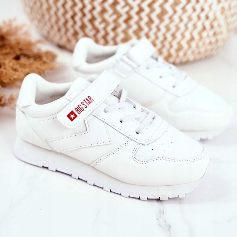 Sportske dječje cipele Big Star s čičak bijelom GG374057 bijela 1