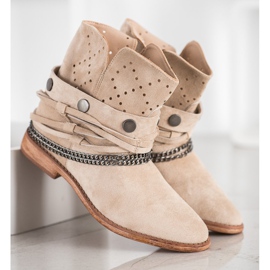 Bella Paris Čizme s ukrasnim prugama bež 2