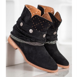 Bella Paris Čizme s ukrasnim prugama crno 2