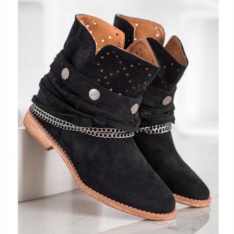 Bella Paris Čizme s ukrasnim prugama crna 2