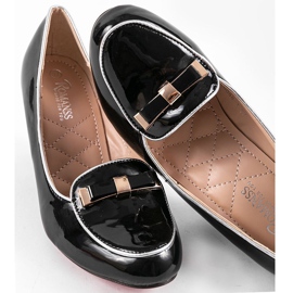 Crne pumpe s klinom s pramcem 0088-1 crna 1