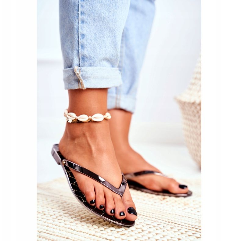 Lu Boo Metalne japanke Pewter Eltoro Ii gat. crno siva 2