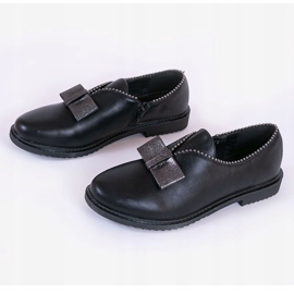 BM Crne slip-on cipele s mašnom 239-2 crna 2