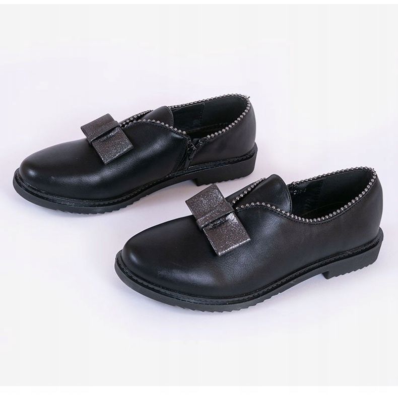 BM Crne slip-on cipele s mašnom 239-2 crna 2
