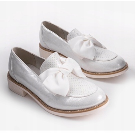 Crne klizne cipele s mašnicom RS-WED2 srebro siva 2