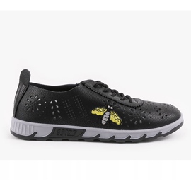 Crne ažurne tenisice s otiskom JH81171-3 crna 1
