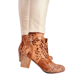 Ženske čizme na štiklu Maciejka proljetno crvena 04369-29 bež raznobojna 1