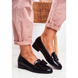 Vinceza Ženske natikače crni lakirani luk Trixi crno 1