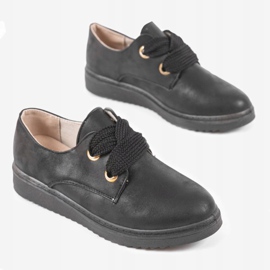 Crne tenisice na klin H-18 crno 1