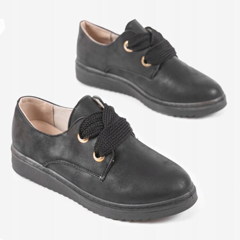 Crne tenisice na klin H-18 crna 1