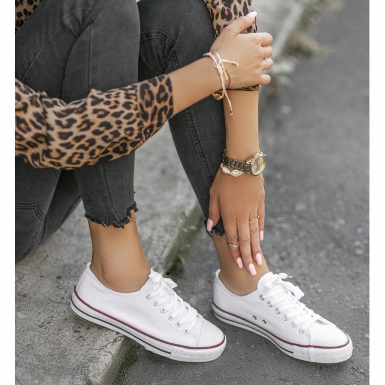 Bijele klasične ženske tenisice TH68-1 bijela 1