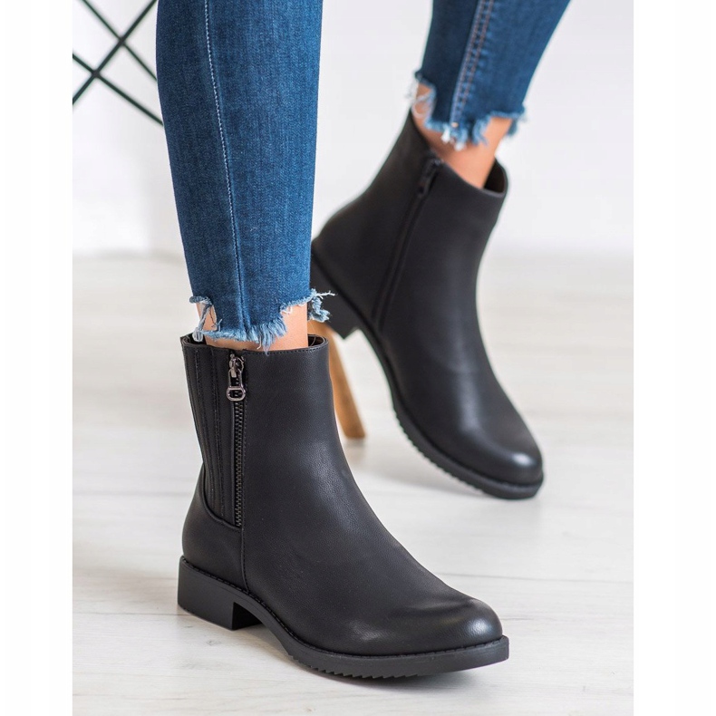 J. Star Visoke čizme s eko kožom crna 1