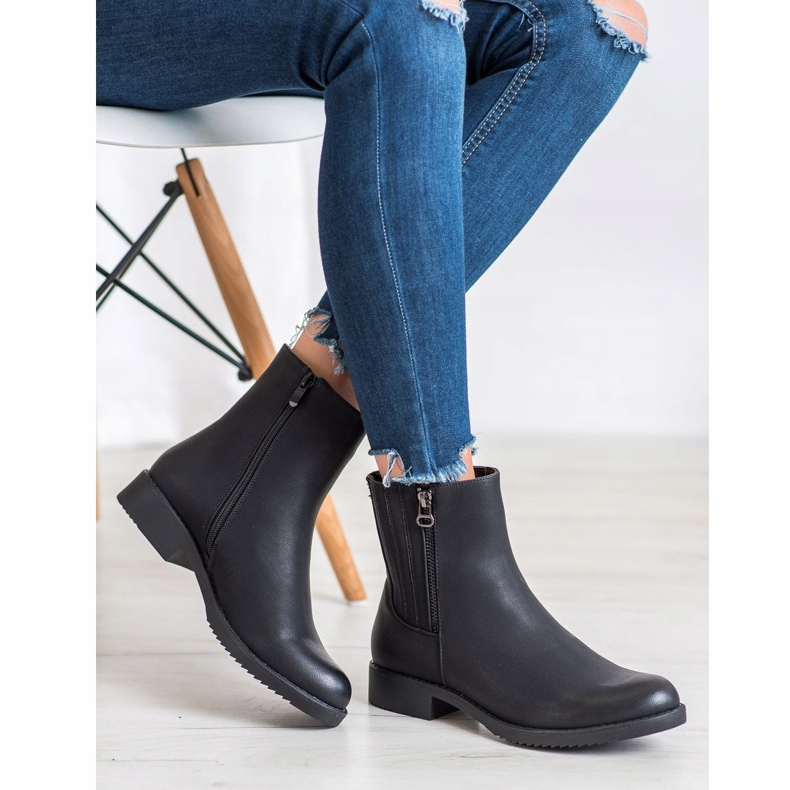 J. Star Visoke čizme s eko kožom crno 2