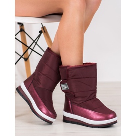 GOLL Burgundske snježne čizme s čičak trakom crvena 1