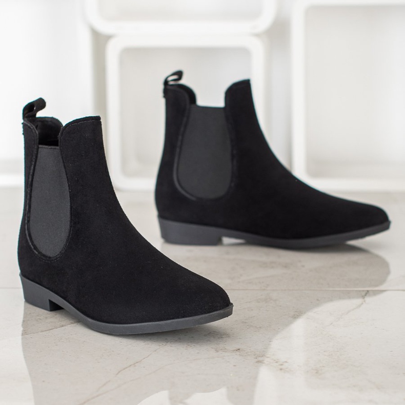 Bona Čizme od antilopa Chelsea crno 1