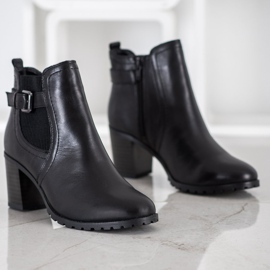 Evento Kožne gležnjače s visokim potpeticama crno 1