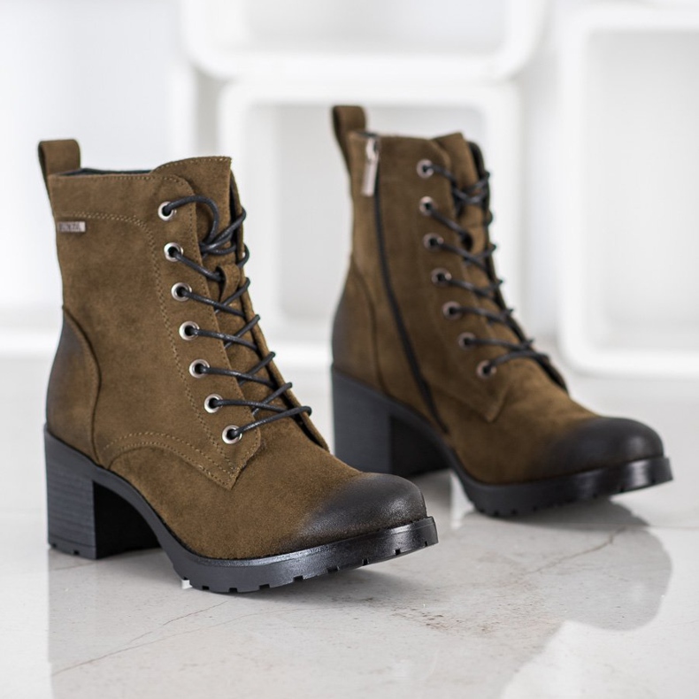 VINCEZA čizme od antilopa raznobojna zelena 1