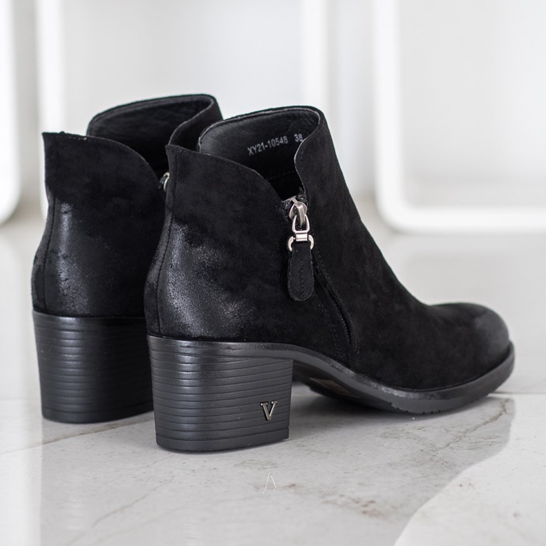 VINCEZA čizme od antilopa crna 2