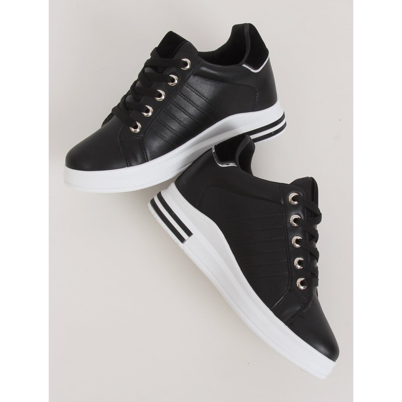 Crne R78 Crne tenisice na skrivenom klinu crno 2