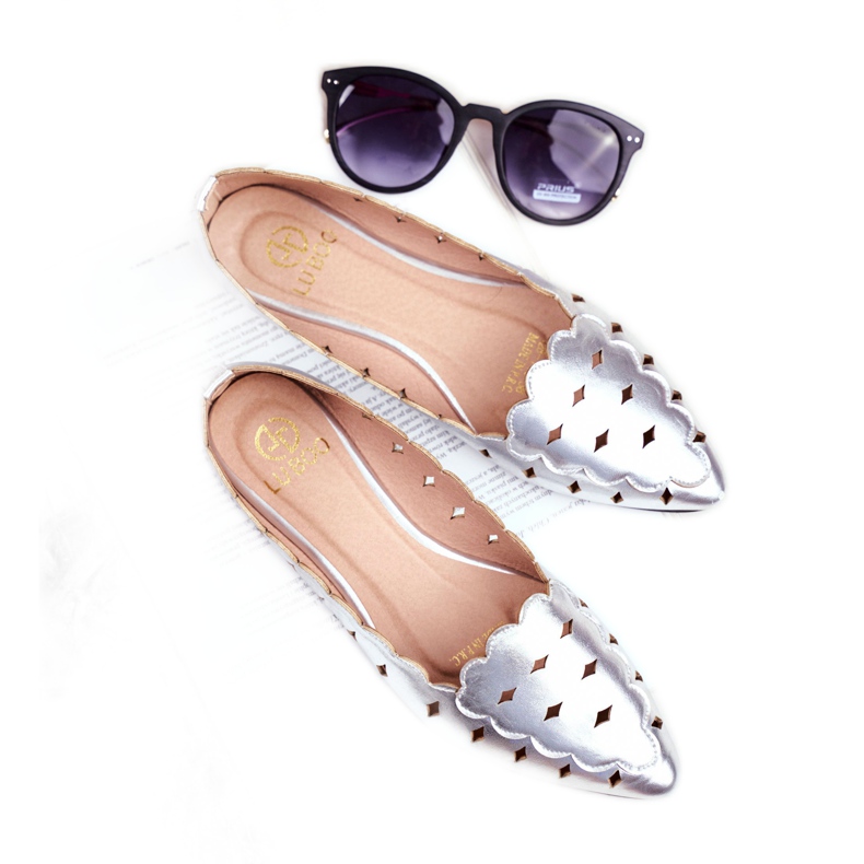 Lu Boo ženske balerinke srebrna metalik Dianna srebro 4