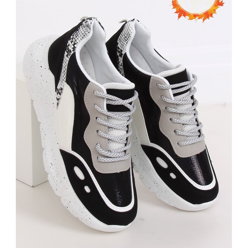 Crno -bijele sportske cipele LL1771 Crne bijela 1