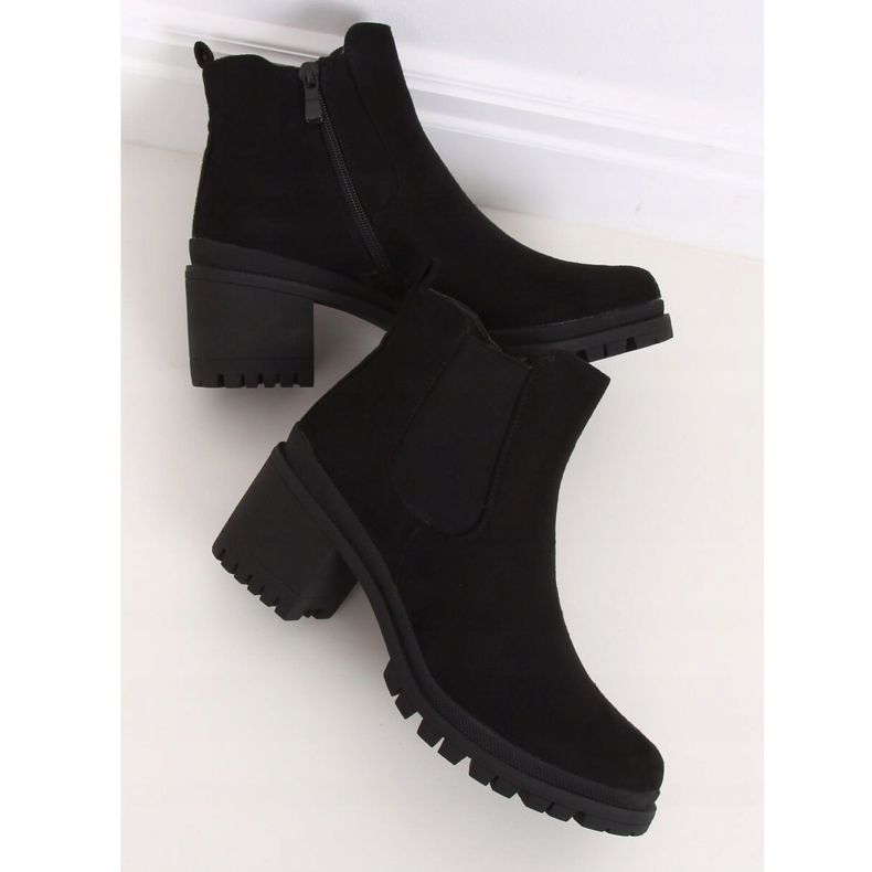 Crne čizme sa širokim potpeticama XJ-25 Crna crno 1