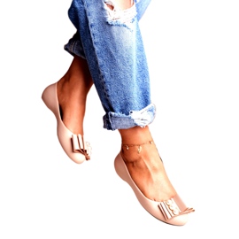 LU BOO Gumene balerinke Meliski mašne Bež Joleen 1