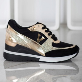 Vinceza Vincez tenisice na wedge crno žuta boja 2