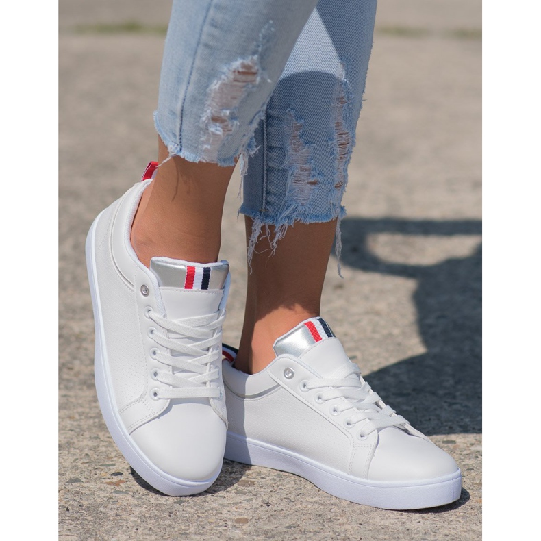 SHELOVET Elegantne tenisice s eko kožom bijela 2