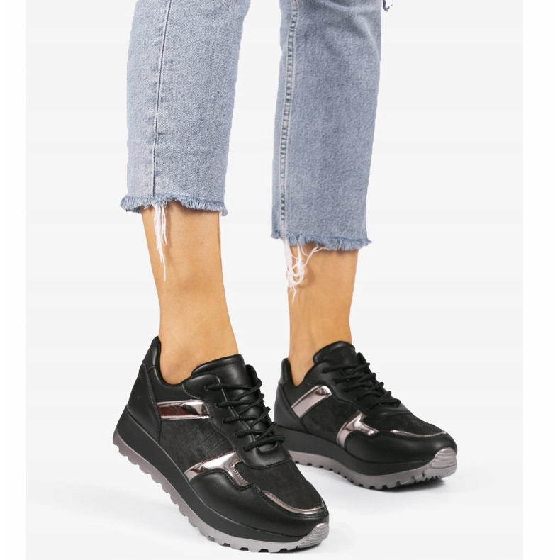 Crne sportske tenisice od eko kože 2019-447 crna 2