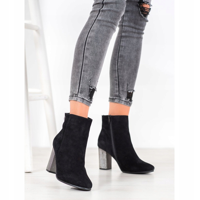 Goodin Kožne čizme na stupu crna 1