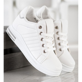 SHELOVET Bijele tenisice na klin bijela 2