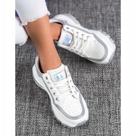 SHELOVET Tenisice od eko kože bijela siva 1