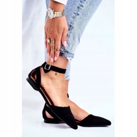 SEA Ženske crne ravne balerinke s pojasom s Allison Spitz crno 1