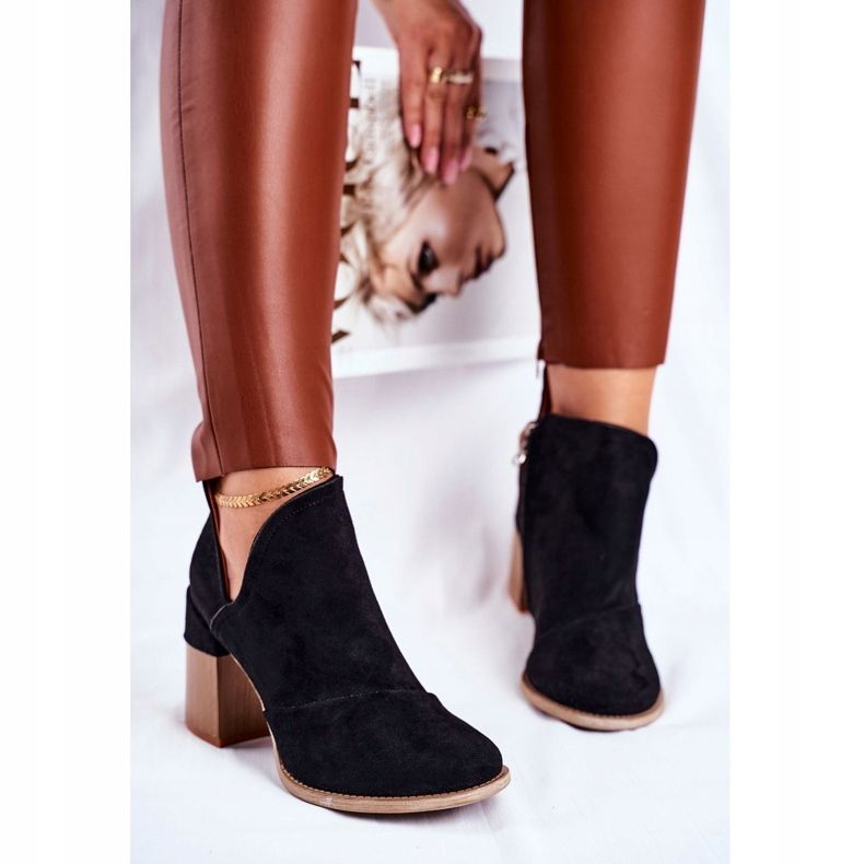 MSMG Ženske čizme na petu crne boje Meliori crno 1