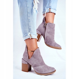 MSMG Ženske čizme na petu Sivog Meliori kroja siva 2
