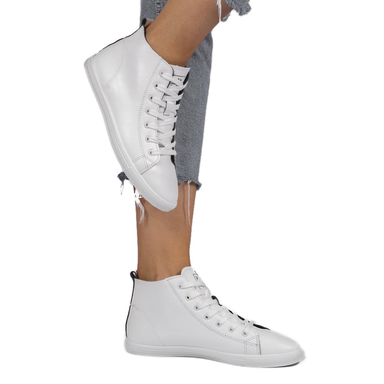 Bijele visoke klasične ženske tenisice 9858 bijela 1