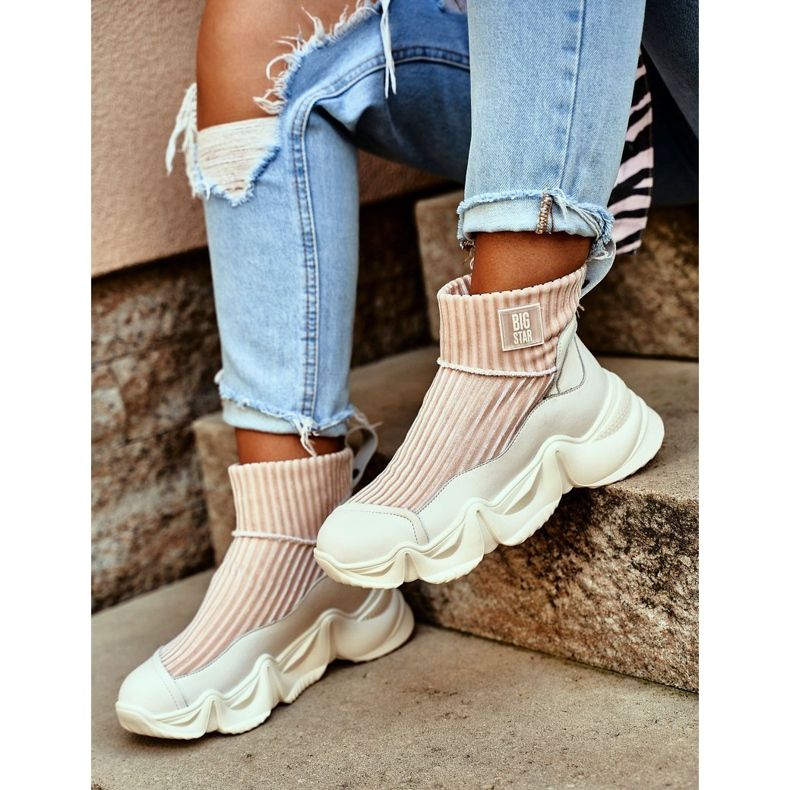 Ženske visoke sportske cipele Big Star White GG274608 bijela 1