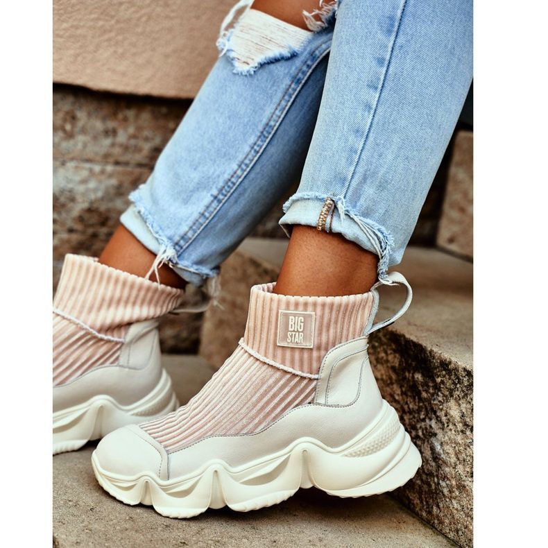 Ženske visoke sportske cipele Big Star White GG274608 bijela 2