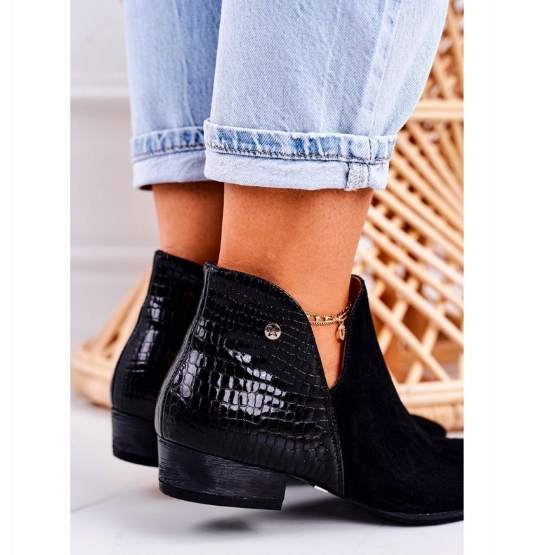 Ženske čizme Maciejka Kožna Crna Zmija 04091-72 crno 2