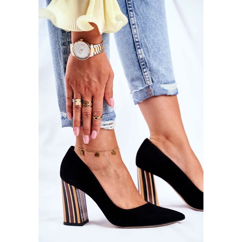 PV3 Ženske pumpe Visconi Suede Crna 7417302/200 1